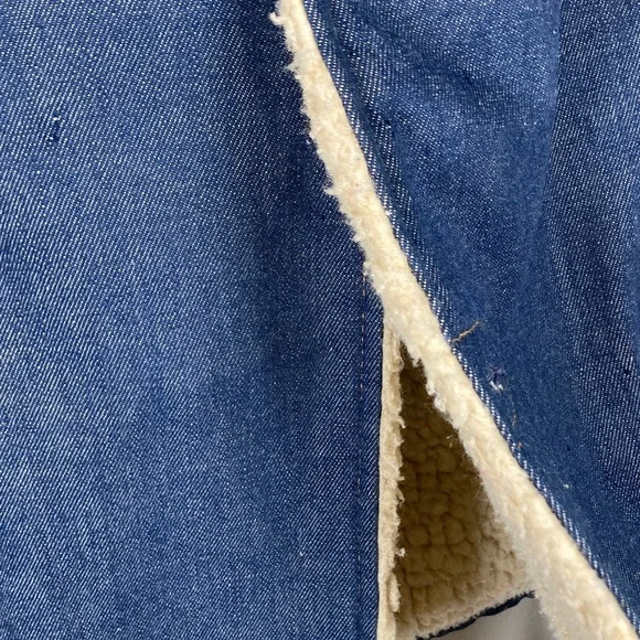 Raritan Sportswear 70s Denim Chore Coat Sherpa (faux shearling) Lining Sz 36 - Picture 8 of 12